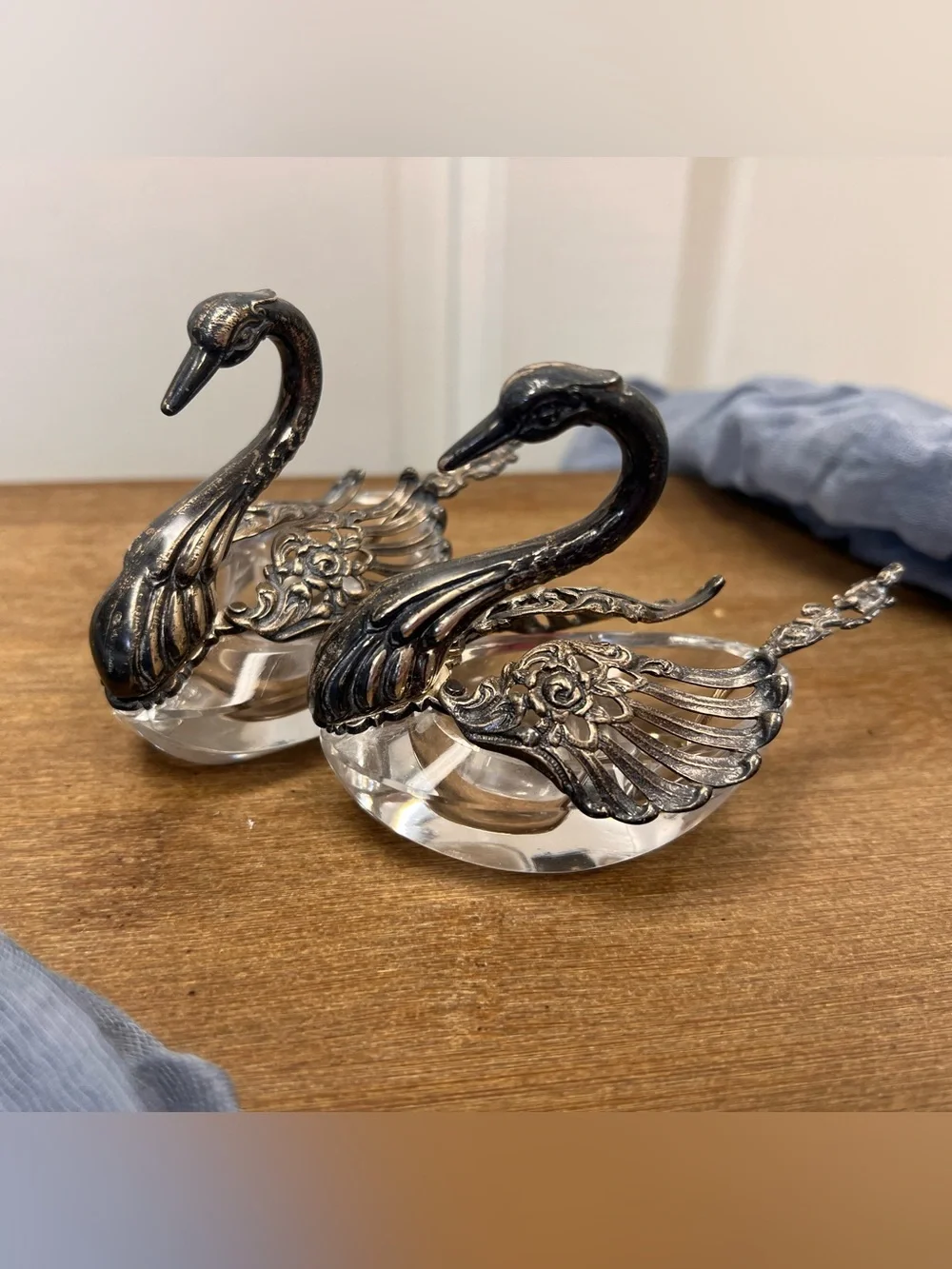 Vintage Swan Salt and Pepper Cellar Set